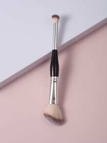 1支双头轮廓刷，可用于涂抹腮红、鼻影、修容、粉底刷、遮瑕刷、腮红刷、轮廓刷、修容刷、散粉刷、粉底刷、腮红刷 - 黑色 - 查看 4