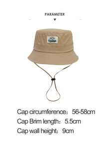 1pc Patchwork Wide Eaves Bucket Hat Four Seasons Bucket Hat Outdoor Travel Sun Cap For Men And Women - Khaki - View 4