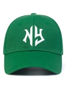1 pieza Gorra de béisbol con estilo gótico para hombres con letra, bordado geométrico en el lateral para actividades al aire  protección solar en primavera y otoño, viajes, fiestas de playa y callejeras - Verde - Ver 2