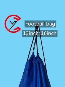 5pcs Random Color & Pattern Available Polyester Drawstring Backpack For Soccer, Basketball And Outdoor Activities - Blue - View 4