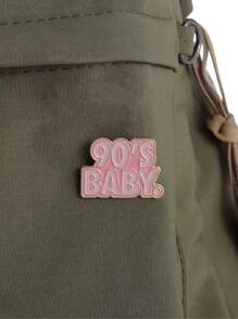 1 Pezzo Spilla Da Revers Con Testo Inglese Ispiratore Elegante E Carina '90s Baby', Adatta Per L'abbigliamento Decorativo Sia Per Uomini Che Per Donne - stile1 - Visualizzare 2