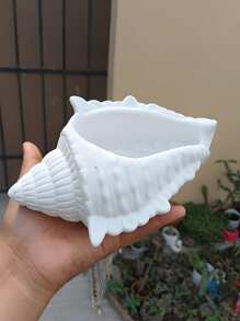 Diy海螺形狀貝殼多肉植物盆栽,石膏模具用於珠寶盒,矽膠模具用於裝飾、禮品、蠟燭製作 - 白色 - 查看 7