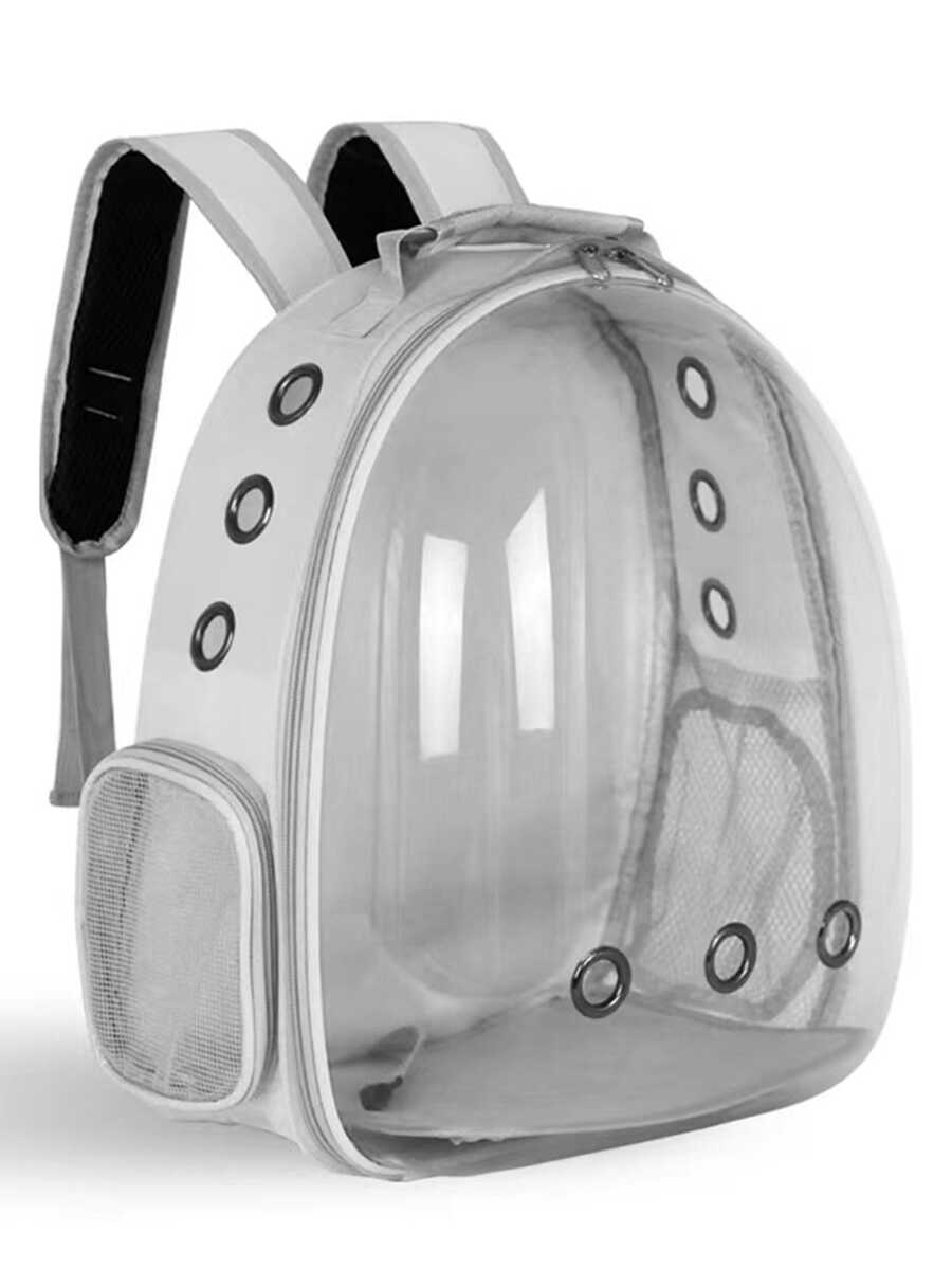 1 Pc Pet Carrier Backpack For Cats And Puppies Breathable Transparent Space Capsule Outdoor Transport Bag For Cat Cat Carrier Cat Bag - Grey - View 1