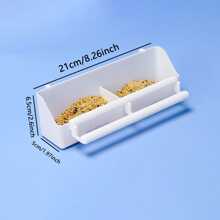 1入組-雙格架鳥飼料槽鸚鵡飼料器 - 白色 - 查看 6