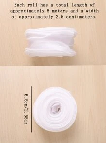 1捆2.5公分寬花藝包裝緞帶/魚尾帶/花束藝術緞帶/波浪裝飾邊緣雪紡緞帶,長約7.5米 - 白色 - 查看 5