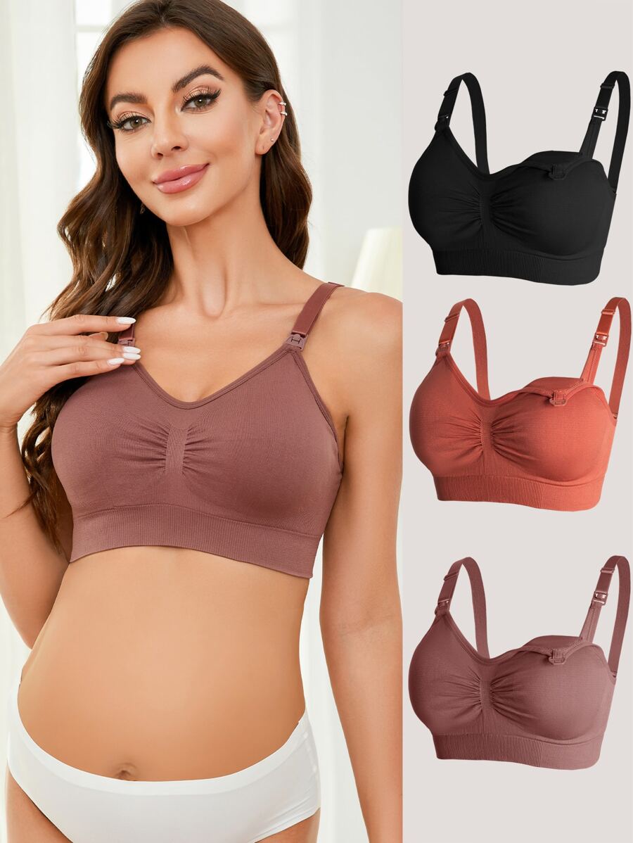 3入組孕婦尼龍內褲，黑色/紅色/橙色，適用於孕婦