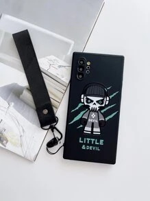 1pc Anti-Fall Phone Case With Skull Pattern And Hanging Rope - Multicolor - View 2