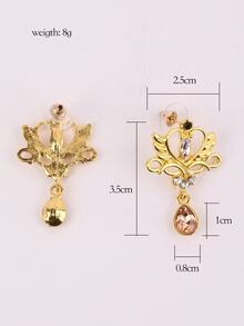 1雙可愛、清新、時尚的鑲嵌水晶對稱吊墜耳環,適用於女士的聚會、休閒和旅行場合