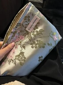 Silky Satin Fabric Large Cosmetic Bag, Must-Have For Traveling Makeup Bag Makeup Pouch Skincare Bag Toiletry Bag Packing Cubes, Travel Essentials Cruise Essentials Dorm Essentials, Wedding Bridesmaid Gifts, Mom Gifts, Birthday Gifts, Gifts For Friends And Teachers, Home Decor, Bathroom Living Room Bedroom Decor, Bathroom Organizer, Jewelry Organizer, Lip Oil Organizer, Nail Polish Organizer Makeup Bag Storage Makeup Organizer Makeup Case - Multicolor - View 3