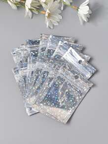 100 件时尚全息珠光膜自密封可重复使用防尘珠宝袋，婚礼和派对使用