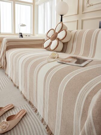 1入組雪尼爾提花工藝通用四季沙發套,現代風格寵物友好型沙發套