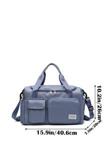 Large Capacity Nylon Travel Duffel Bag With Shoe Compartment & Wet Dry Separation Pocket, For Gym, Sports, Business Trip Back To School For Travel Gym Bag For Camping Cruise Essentials For Hiking Back To School For Summer