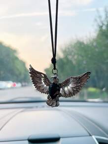 1個老鷹造型合金汽車掛件,裝飾貓眼石 - 深灰色 - 查看 4