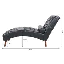 Upholstered Chaise Lounge - Black - View 2