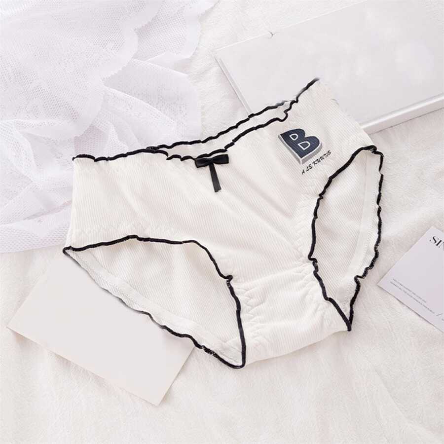 1 pieza Shorts estilo japones suave cintura media triángulo - Albaricoque - Ver 1