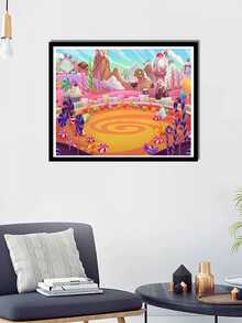 1 pieza caramelo con patrón de cuadro Pintura diamante , Pintura diamante Set - Multicolor - Ver 1