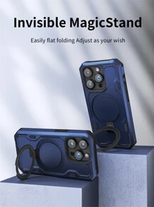 Habyby Men Magnetic Armor Anti-Fall Case With Kickstand Holder  Compatible With IPhone 11/IPhone 13/IPhone 14/IPhone 15/IPhone 12 - Navy Blue - View 7