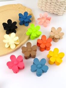 Garra de pelo con diseño de flor - Café integral - Ver 1