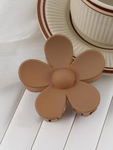 Garra de pelo con diseño de flor - Café integral - Ver 3