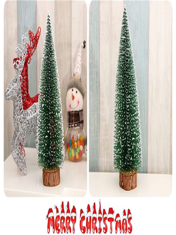 Set Di 2 Decorazioni Natalizie Da Tavolo In Legno - Cartelli Con Omini Di Pan Di Zenzero E Alberelli