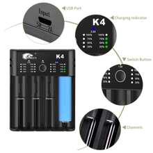 IMREN 4插槽5v2a充電器,適用於14500 16650 17650 18650 26650 21700 18350 A Aa Aaa鋰電池