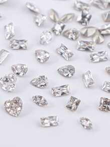 1袋100顆迷你尖底鑽石指甲藝術裝飾，超閃亮發光的DIY指甲裝飾鑽石，指甲裝飾必備 - 無色 - 查看 5