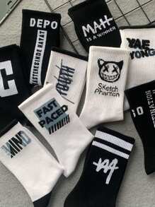 5pairs/Set Random Men's Street Style Mid-Tube Sports Socks - Multicolor - View 4