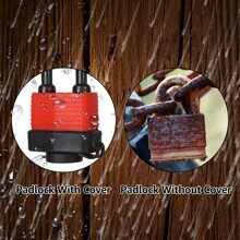 Candado Resistente Al Agua Con Llave, Candado De Acero Laminado Pesado Con Llave, Candado De Múltiples Capas, Candado De Llave De 30 Mm, Tamaño 5.9cm*3.8cm. Resistente Al Agua Y A La Oxidación. Adecuado Para Uso En Exteriores, Armarios De Entrenamiento, Garajes, Vallas, Cobertizos. - Rojo - Ver 4