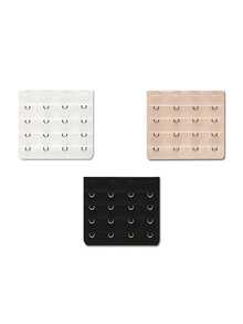 3入組/套女性彈性可調節胸罩延長器帶鉤和眼睛閉合