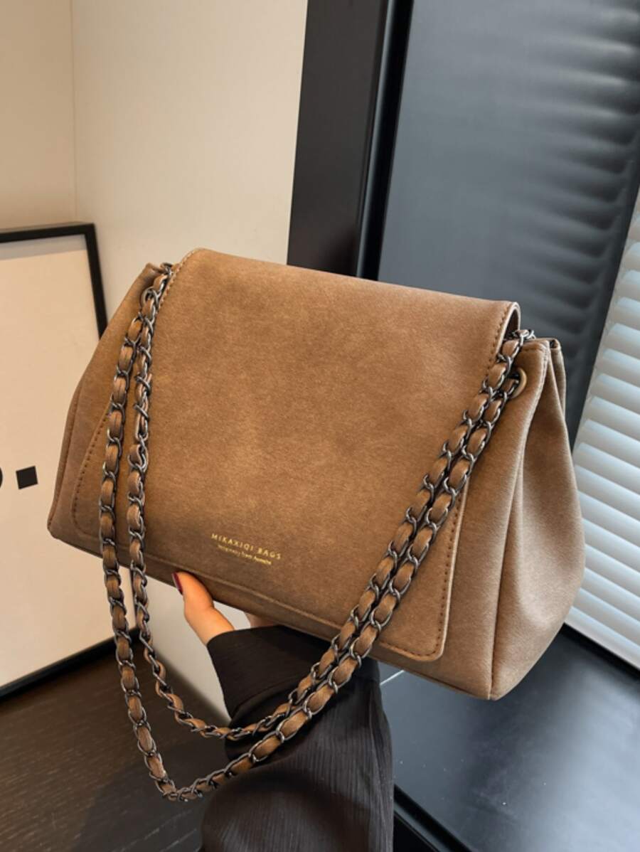 1pc High-End Fashionable Versatile Retro Large Capacity Chain Crossbody Bag, Suitable For Women's Daily Commute