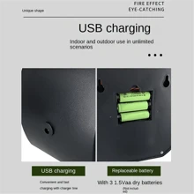 1 件燃烧壁炉风灯，智能触摸开关模拟木炭装饰灯（不含电池），冬季温暖氛围灯，适用于家居装饰、客厅、露营、派对、万圣节和圣诞节装饰，生日和节日的完美礼物 - 圓形仿真壁爐燈 - 查看 7