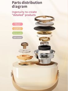 無線手機造型藍牙麥克風和揚聲器,適用於家庭電視唱歌,內置鋰離子電池和麥克風 - 米色 - 查看 6