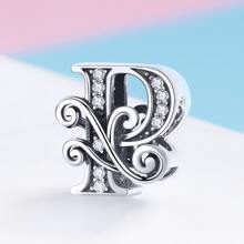 1 pieza vintage plata de ley 925 26 con letra colección A a Z colgante para plata esterlina Pulsera o Brazalete Bisutería regalo