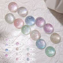 1 件夏季碎冰迷人貓眼凝膠指甲油 - 反光閃光,全息激光閃光,吸收 Uv Led,非常適合家庭沙龍美甲 Diy - 香檳色 - 查看 5