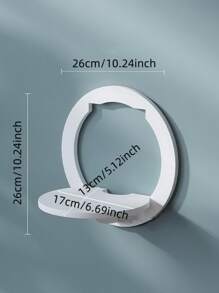 1個無需鑽孔的掛壁收納架,適用於客廳、臥室、廚房、裝飾牆架 - 白色 - 查看 6