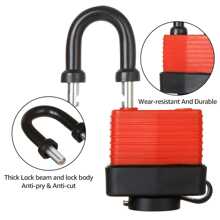 Candado Resistente Al Agua Con Llave, Candado De Acero Laminado Pesado Con Llave, Candado De Múltiples Capas, Candado De Llave De 30 Mm, Tamaño 5.9cm*3.8cm. Resistente Al Agua Y A La Oxidación. Adecuado Para Uso En Exteriores, Armarios De Entrenamiento, Garajes, Vallas, Cobertizos. - Rojo - Ver 3