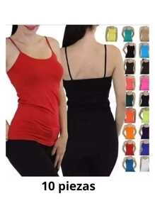 10 blusas de tirantes top basico para mujer unitalla fresco - Multicolor - Ver 1