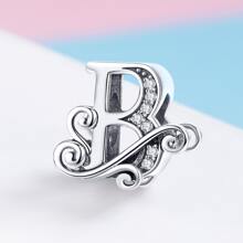 1 pieza vintage plata de ley 925 26 con letra colección A a Z colgante para plata esterlina Pulsera o Brazalete Bisutería regalo