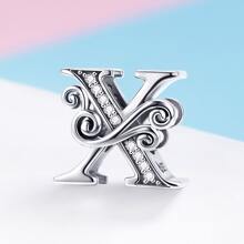 1 pieza vintage plata de ley 925 26 con letra colección A a Z colgante para plata esterlina Pulsera o Brazalete Bisutería regalo