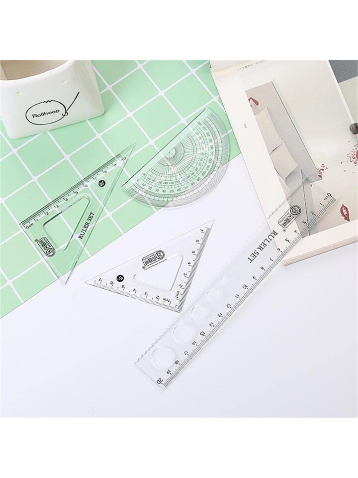 1 Set Multifunctional Plastic Ruler Set, With A Straight Ruler, A ...