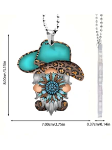 1pc Acrylic Dwarf Pendant For Car Interior Mirror Rearview Decor, Also Suitable For Bag And Keychain Decoration - Multicolor - View 2