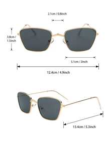 6pcs Men's Metal & Plastic Geometric Frame Fashionable Casual Street Style Glasses, Suitable For Holiday Gifts, Outdoor Vacation Accessories - Bộ ấm trà 6 món màu đen trắng trong suốt - Xem 6