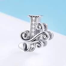 1 pieza vintage plata de ley 925 26 con letra colección A a Z colgante para plata esterlina Pulsera o Brazalete Bisutería regalo