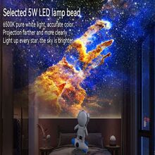 火箭太空人銀河星空投影機和13個電影星空投影機360°旋轉天象儀臥室桌面裝飾臥室氛圍燈太空星空投影儀 - 白色 - 查看 9