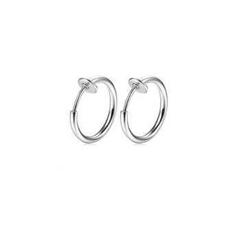 1 Par De Anillos De Perforación De Tabique Falsos Para Hombres Y Mujeres, Anillos De Nariz De Imitación De Acero Inoxidable, Anillo De Tabique De Nariz De Labio Falso, Anillo De Tabique No Perforante Con Clip En La Nariz, Anillos De Aro De Lóbulo Falso, Cartílago, Trago, Pendientes De Hélice Delanteros