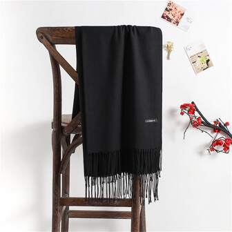 1 st 190*70 cm utomhus klassisk enfärgad anti-vind halsduk, 120g, tunn sjal för luftkonditionerat rum eller varmhållning, överdimensionerad och varm halsduk vinter höst