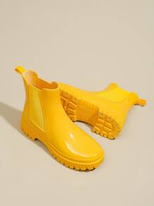 Botas De Lluvia Amarillas De Moda - Amarillo - Ver 4