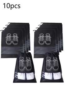 10入組防塵鞋收納袋，拉繩鞋收納袋，適用於旅行、門廳、臥室、宿舍，兒童和成人通用的萬能組織袋，返校必備，鞋收納袋鞋收納組織袋旅行必備組織袋度假回到學校學校袋 - 查看 1