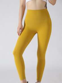 Women's Sport Leggings Yoga Pants High Waist 3/4 Length Compression Tights One-piece