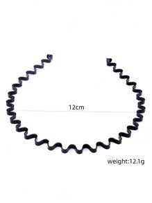 1 件男士简约金属头带，适合运动、休闲和日常洗脸时使用金色头饰情人节、发饰、男士头带、男士配饰、波浪头带、男士配饰、棒球配饰 - 黑色 - 查看 8